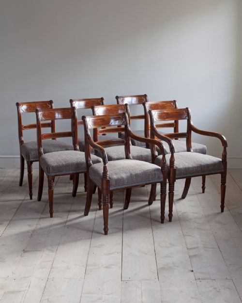 set of 8 late regency mahogany dining chairs - CATEGORY: ANTIQUE CHAIRS - DATED REGENCY