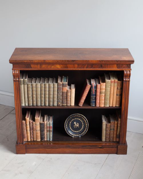SMALL WILLIAM IV ROSEWOOD DWARF OPEN BOOKCASE - ADDITIONAL PHOTO 1