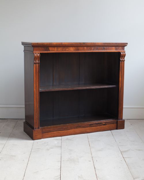 SMALL WILLIAM IV ROSEWOOD DWARF OPEN BOOKCASE - ADDITIONAL PHOTO 4
