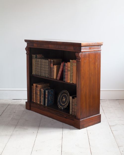 SMALL WILLIAM IV ROSEWOOD DWARF OPEN BOOKCASE - ADDITIONAL PHOTO 8