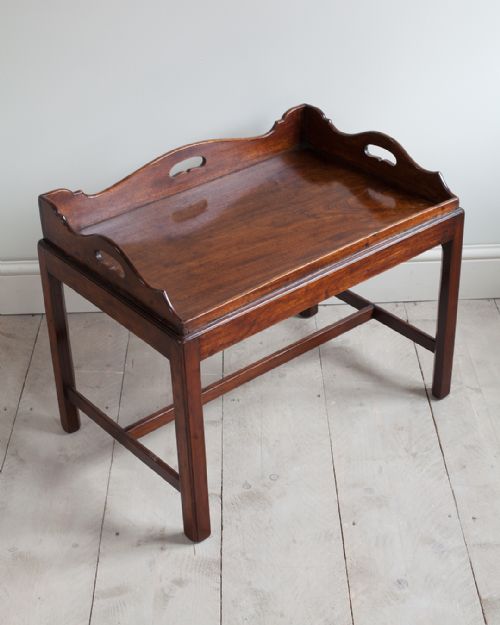 GEORGIAN MAHOGANY TRAY ON STAND COFFEE TABLE - ADDITIONAL PHOTO 1