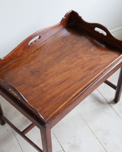 GEORGIAN MAHOGANY TRAY ON STAND COFFEE TABLE - ADDITIONAL PHOTO 3