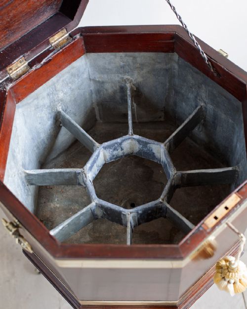 GEORGE III MAHOGANY BRASS BOUND WINE COOLER - ADDITIONAL PHOTO 4