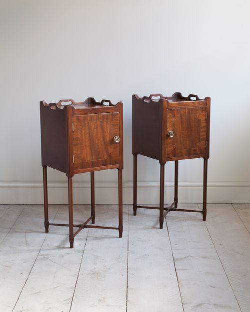 pair of early 19th century mahogany bedside cupboards - CATEGORY: ANTIQUE CUPBOARDS - DATED 19TH CENTURY