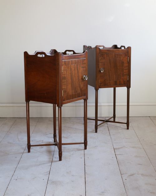 PAIR OF EARLY 19TH CENTURY MAHOGANY BEDSIDE CUPBOARDS - ADDITIONAL PHOTO 2
