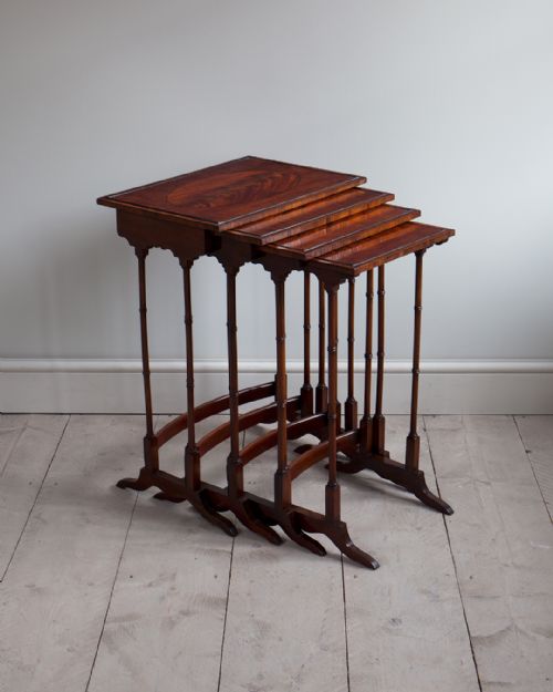 EDWARDIAN MAHOGANY NEST OF FOUR TABLES - ADDITIONAL PHOTO 1