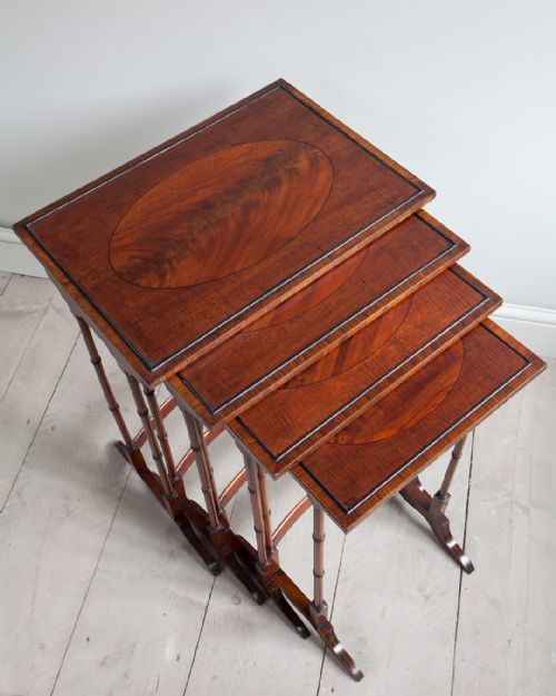 EDWARDIAN MAHOGANY NEST OF FOUR TABLES - ADDITIONAL PHOTO 2