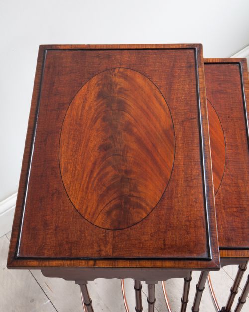 EDWARDIAN MAHOGANY NEST OF FOUR TABLES - ADDITIONAL PHOTO 3
