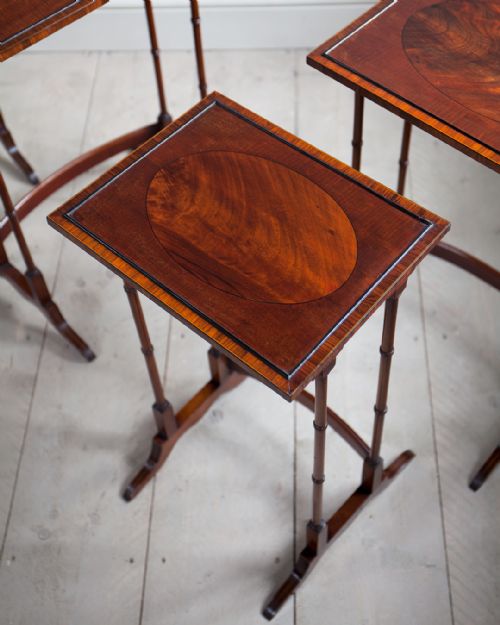 EDWARDIAN MAHOGANY NEST OF FOUR TABLES - ADDITIONAL PHOTO 4