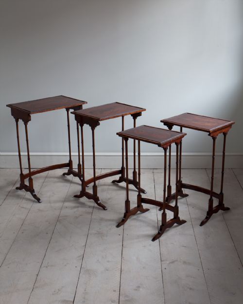 EDWARDIAN MAHOGANY NEST OF FOUR TABLES - ADDITIONAL PHOTO 7