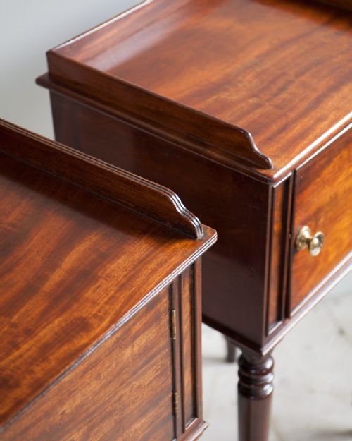 GEORGIAN MAHOGANY GILLOWS STYLE BEDSIDE CUPBOARDS - ADDITIONAL PHOTO 4
