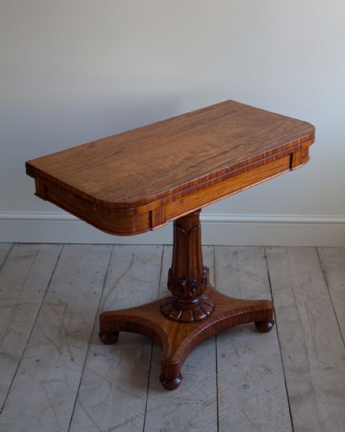WILLIAM IV SATINWOOD PEDESTAL CARD TABLE - ADDITIONAL PHOTO 1