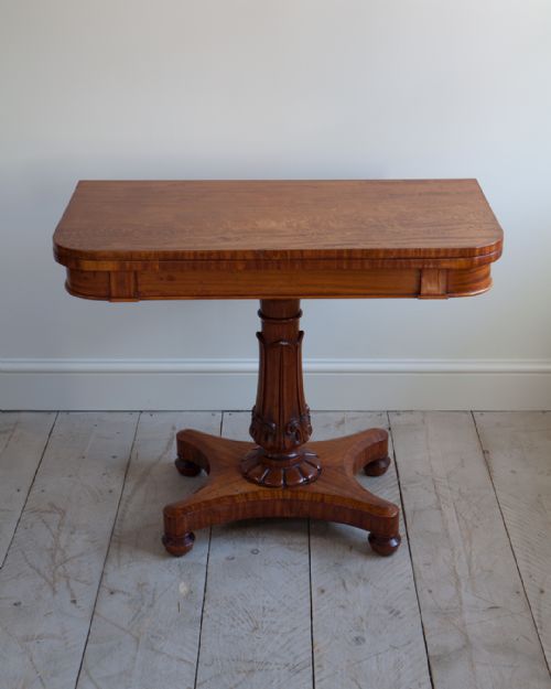 WILLIAM IV SATINWOOD PEDESTAL CARD TABLE - ADDITIONAL PHOTO 2