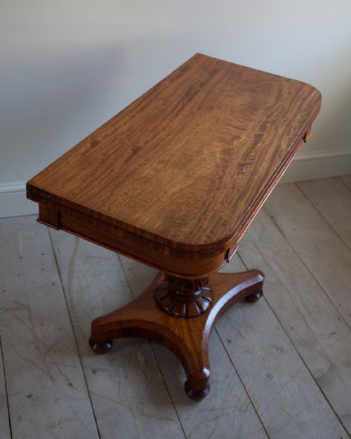 WILLIAM IV SATINWOOD PEDESTAL CARD TABLE - ADDITIONAL PHOTO 4