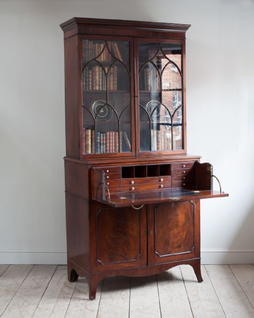 REGENCY MAHOGANY SECRETAIRE BOOKCASE - ADDITIONAL PHOTO 1