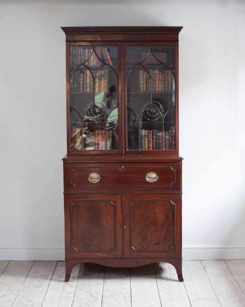 REGENCY MAHOGANY SECRETAIRE BOOKCASE - ADDITIONAL PHOTO 2