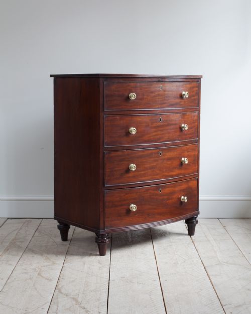 regency bowfront chest of drawers - CATEGORY: ANTIQUE CHEST OF DRAWERS - DATED REGENCY