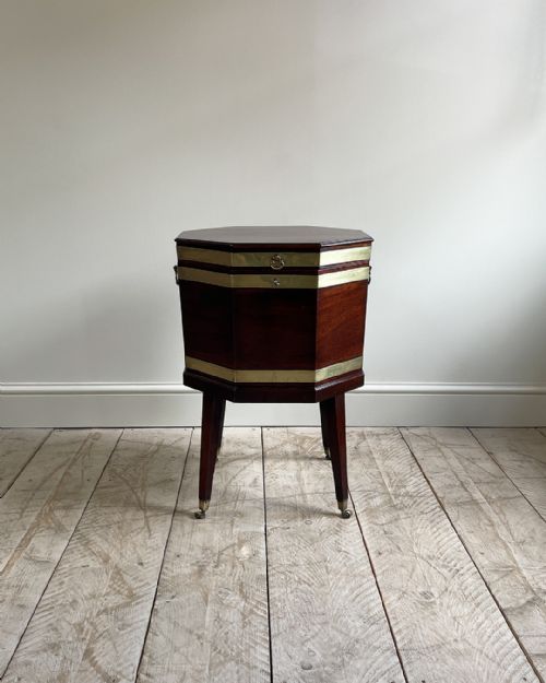 GEORGIAN MAHOGANY OCTAGONAL WINE COOLER - ADDITIONAL PHOTO 2