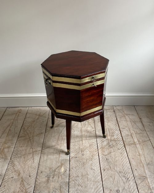 GEORGIAN MAHOGANY OCTAGONAL WINE COOLER - ADDITIONAL PHOTO 3