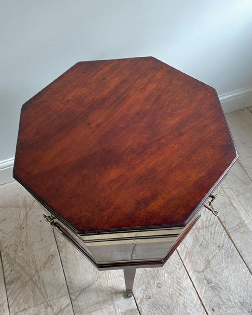 GEORGIAN MAHOGANY OCTAGONAL WINE COOLER - ADDITIONAL PHOTO 4
