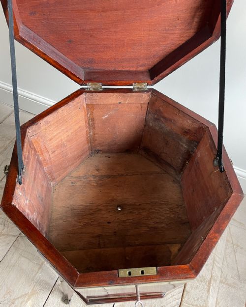 GEORGIAN MAHOGANY OCTAGONAL WINE COOLER - ADDITIONAL PHOTO 8