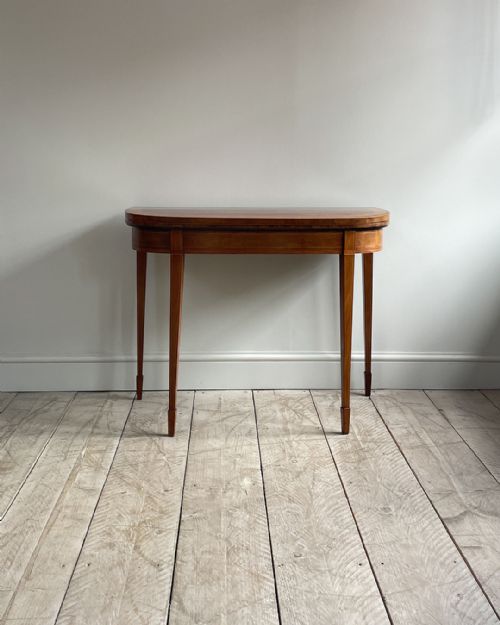 GOLDEN MAHOGANY D SHAPED CARD TABLE - ADDITIONAL PHOTO 1