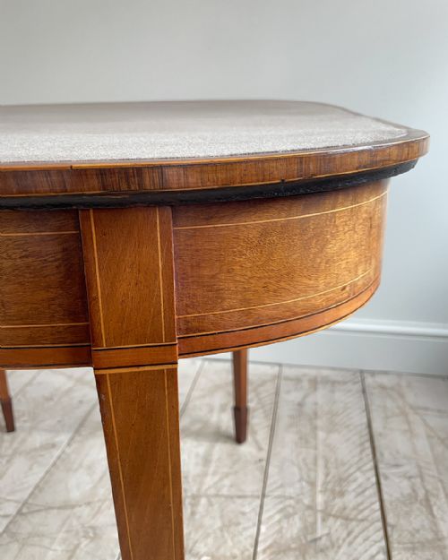 GOLDEN MAHOGANY D SHAPED CARD TABLE - ADDITIONAL PHOTO 3