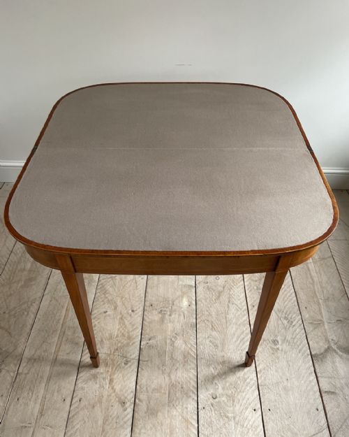 GOLDEN MAHOGANY D SHAPED CARD TABLE - ADDITIONAL PHOTO 4