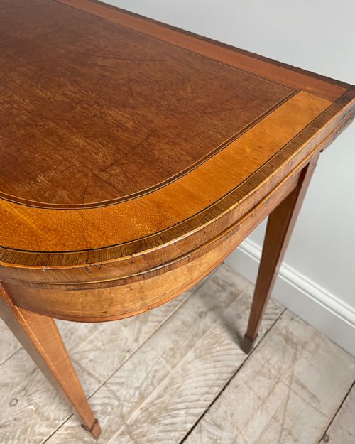 GOLDEN MAHOGANY D SHAPED CARD TABLE - ADDITIONAL PHOTO 7