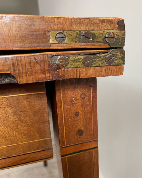 GOLDEN MAHOGANY D SHAPED CARD TABLE - ADDITIONAL PHOTO 8