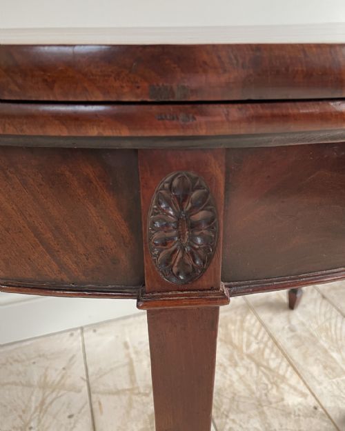 GEORGIAN DEMILUNE MAHOGANY CARD TABLE - ADDITIONAL PHOTO 7