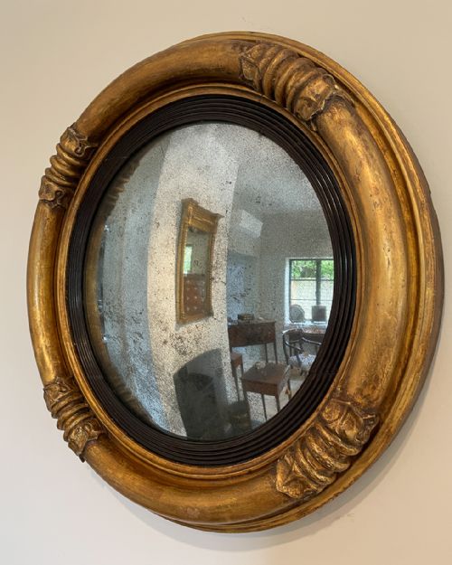 GILT CONVEX MIRROR - ADDITIONAL PHOTO 2