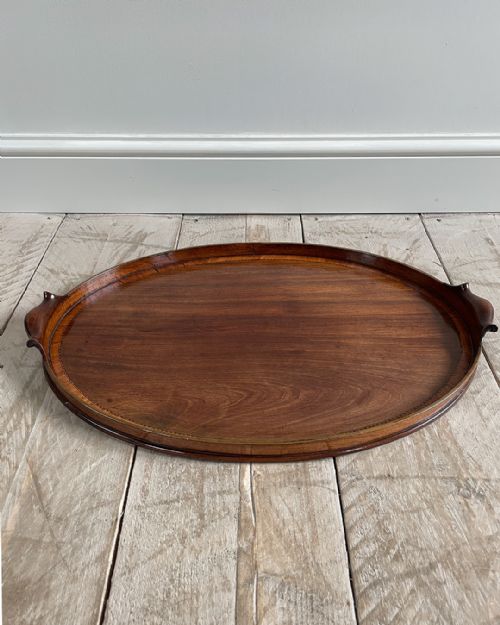 georgian mahogany oval tray - CATEGORY: ANTIQUE MISCELLANEOUS - DATED 19TH CENTURY