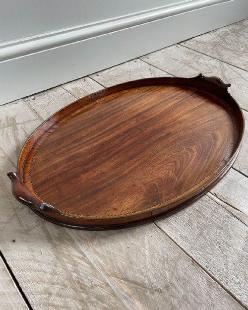 GEORGIAN MAHOGANY OVAL TRAY - ADDITIONAL PHOTO 1