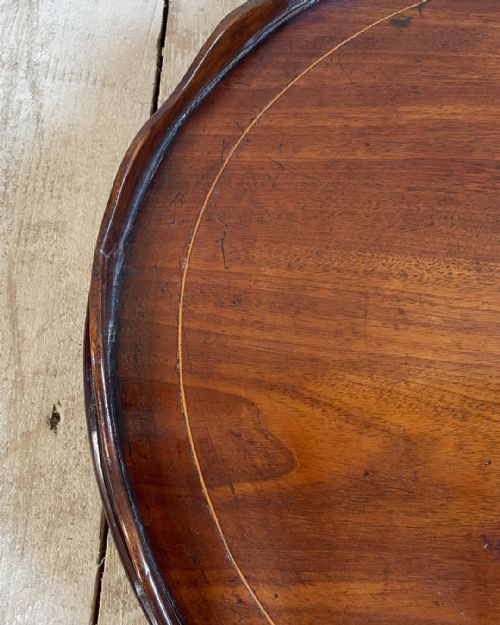 GEORGIAN MAHOGANY OVAL SCALLOPED TRAY - ADDITIONAL PHOTO 7