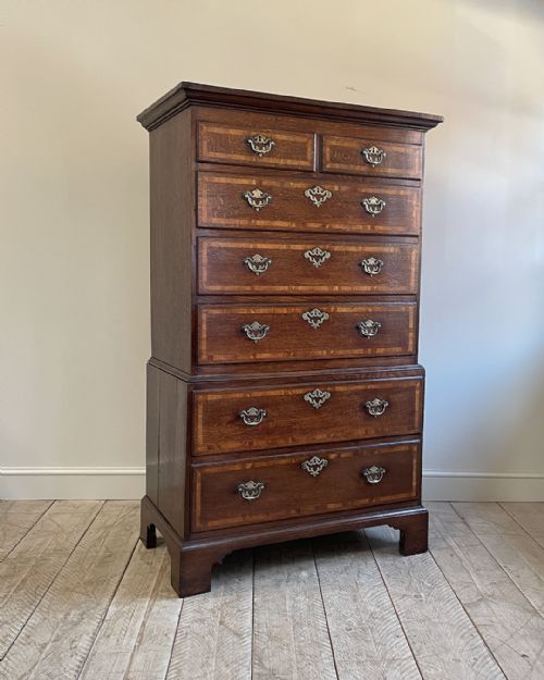 georgian oak tallboy - CATEGORY: ANTIQUE CHEST OF DRAWERS - DATED 18TH CENTURY
