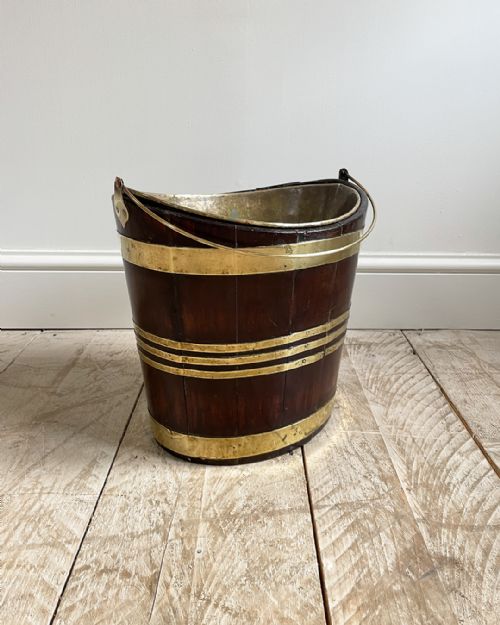 georgian mahogany brass bound bucket - CATEGORY: ANTIQUE MISCELLANEOUS - DATED 19TH CENTURY