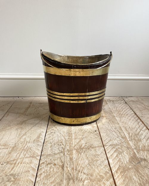 GEORGIAN MAHOGANY BRASS BOUND BUCKET - ADDITIONAL PHOTO 1