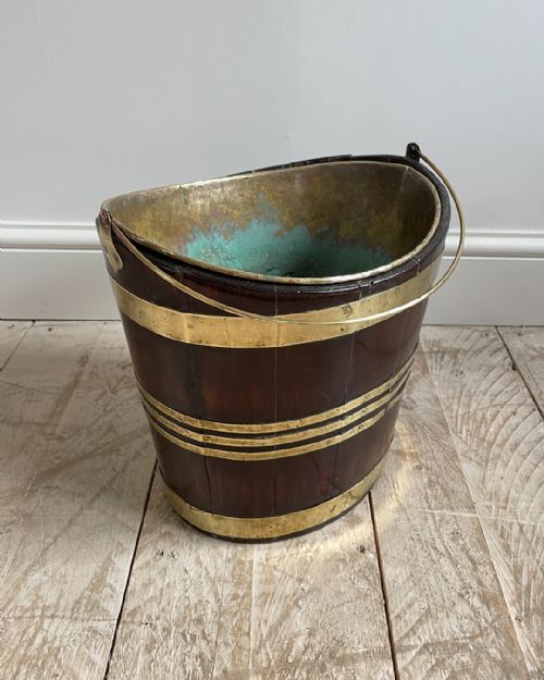 GEORGIAN MAHOGANY BRASS BOUND BUCKET - ADDITIONAL PHOTO 2