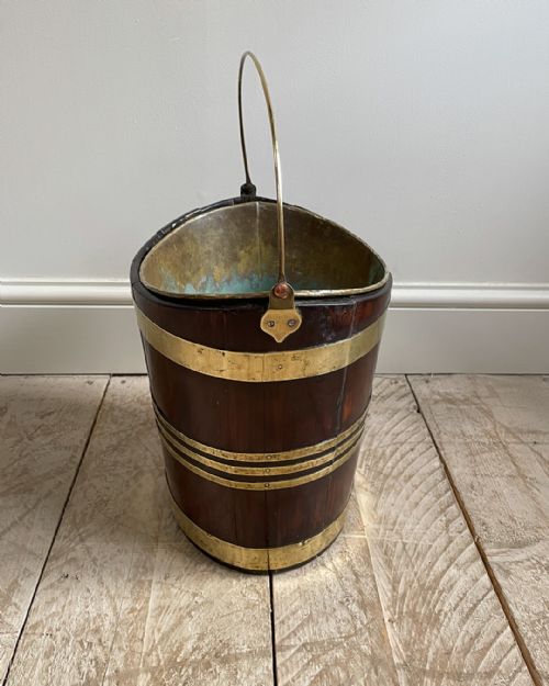 GEORGIAN MAHOGANY BRASS BOUND BUCKET - ADDITIONAL PHOTO 3