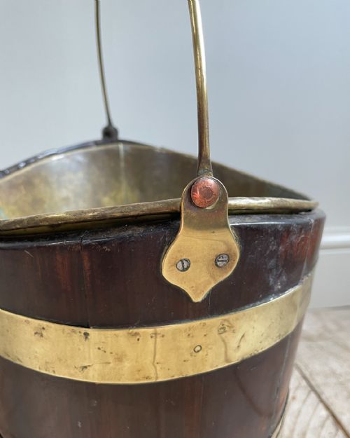 GEORGIAN MAHOGANY BRASS BOUND BUCKET - ADDITIONAL PHOTO 4