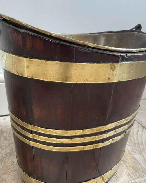 GEORGIAN MAHOGANY BRASS BOUND BUCKET - ADDITIONAL PHOTO 6