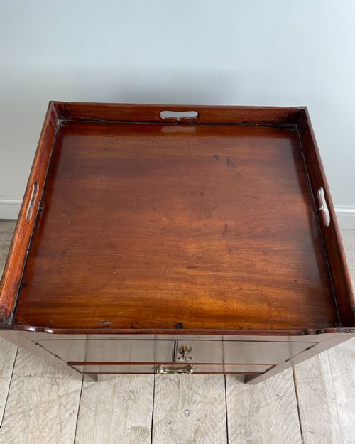 GEORGIAN MAHOGANY TRAYTOP COMMODE - ADDITIONAL PHOTO 7