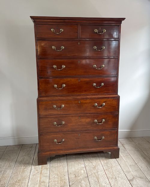 GEORGE III MAHOGANY CHEST ON CHEST - ADDITIONAL PHOTO 1