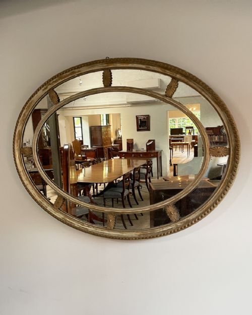 early twentieth century oval gilt mirror - CATEGORY: ANTIQUE MIRRORS - DATED 1900