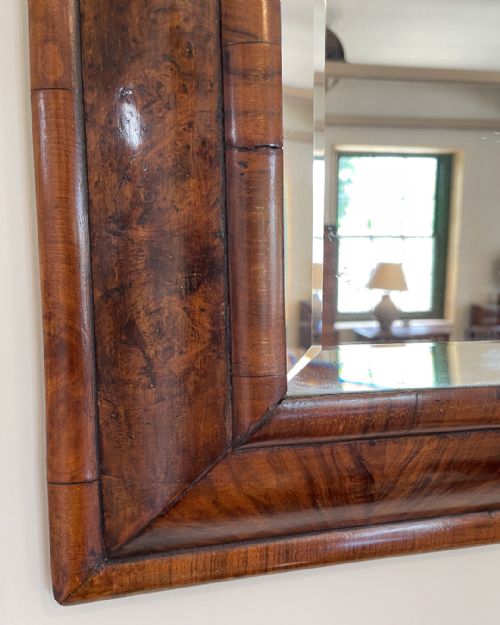 WILLIAM MARY WALNUT CUSHION MIRROR - ADDITIONAL PHOTO 1