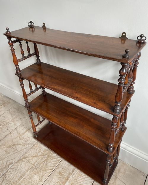 FINE SET OF MAHOGANY WALL SHELVES - ADDITIONAL PHOTO 4