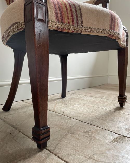 LOVELY EARLY 19TH CENTURY MAHOGANY FAUTEUIL - ADDITIONAL PHOTO 6