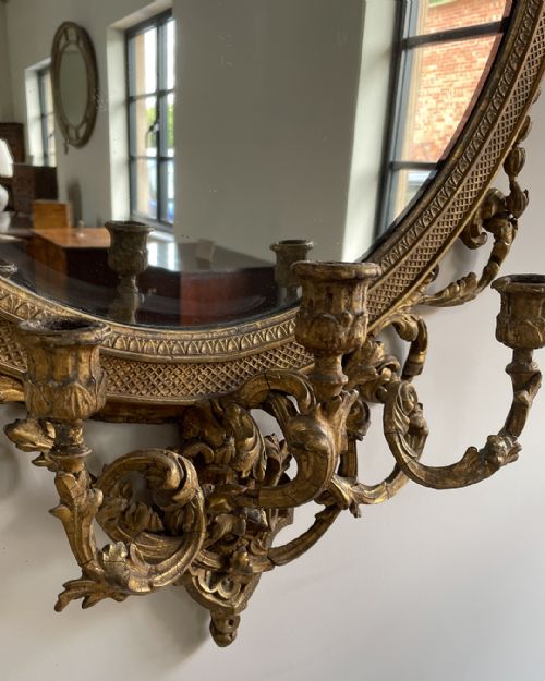 SPECTACULAR LARGE GILT GIRANDOLE MIRROR - ADDITIONAL PHOTO 3