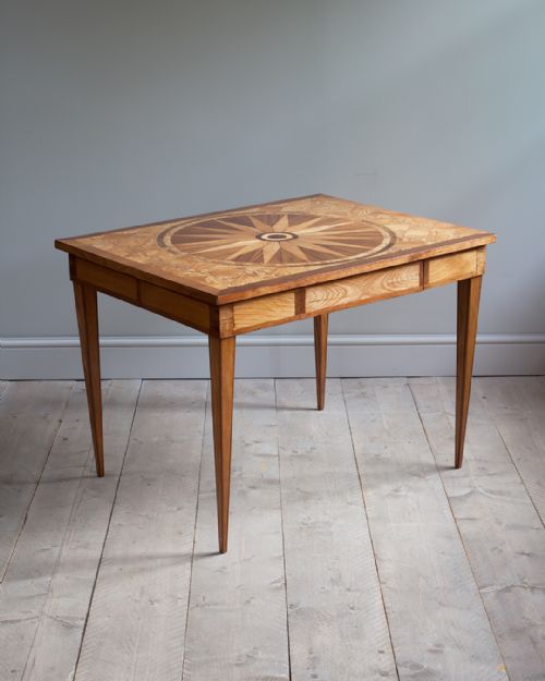 stunning early 20th century scandinavian parquetry centre table - CATEGORY: ANTIQUE TABLES - DATED 1900